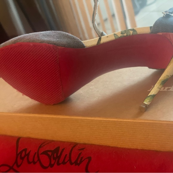 Christian Louboutin Sandals Senora 100 Jeans/calf Hawaii size 37.5. - Picture 4 of 7